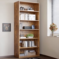 ZUNMOS 6 Shelf 63-Inch Tall Open Industrial Standing Bookshelf Deals