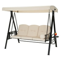 AECOJOY 3 Persons Patio Canopy Steel Porch Swing Chair Deals