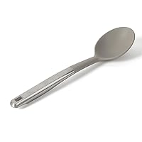 Deals on Calphalon Prime Stainless Steel Kitchen Spoon W/Taupe Silicone Head