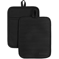2-Pack KitchenAid Ribbed Soft Silicone Pot Holder Set 7x9-in Deals