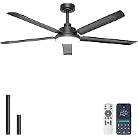 Ohniyou 60-in Aluminum Blade App & Remote Controlled Ceiling Fan w/Light Deals