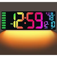 Ansoper 16.5-in Auto-Dimming LED Digital Wall Clock w/Remote Control Deals