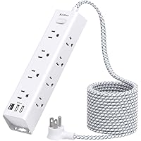 Addtam 10ft Surge Protector Power Strip w/12 AC Outlet, 3 USB Port Deals