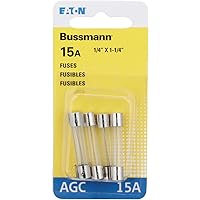Bussmann BP/AGC-15-RP BP/AGC-15 15 Amp Fast Acting Glass Tube Fuse Deals
