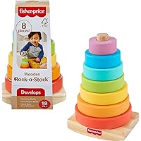 Fisher-Price Wood Toddler Toy Rock-a-Stack 8-Piece Deals