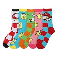 5-Pack Bioworld Super Mario Bros. Adult Crew Socks Deals