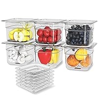 6-Pack Hnedsen Plastic Food Pan with Lid 1/6 Size 4 Inch Deals