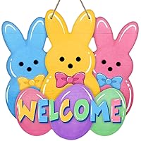 Deals on Deroro Welcome Easter Peeps Bunny Front Door Sign
