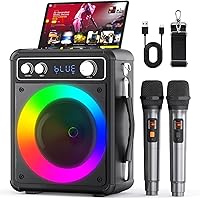 VOSOCO Portable Bluetooth Karaoke Speaker w/2 Microphones Deals