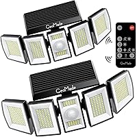 2pk GeoMade Bright Solar 5-Head Waterproof Security Flood Light Deals