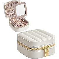 Songmics Home Travel Jewelry Case with Mirror 4.1 x 4.1 x 2.4-in Deals