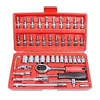 Egofine 46 Pieces 1/4 inch Drive Socket Ratchet Wrench Set Deals