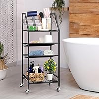 Deals on OYEAL 4 Tier Metal Bathroom Cart on Wheels