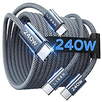 Deals on Lisen 6.6ft 240W USB-C to USB-C Cable (2-Pack)