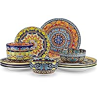 Deals on Vancasso Plates and Bowls Sets12-Piece Porcelain Dinnerware Set