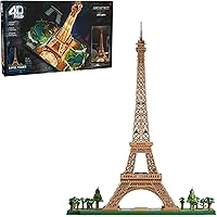 4D Build Architect Series Eiffel Tower 3D Model Kit w/LED Lights 252pc Deals