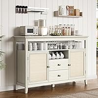 Deals on RoyalCraft Modern Farmhouse Rattan Coffee Bar Cabinet ZFK008