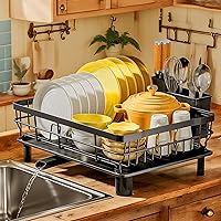 Moukabal 13x17-in Stainless Steel Dish Rack with Swivel Spout Deals