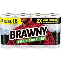 Brawny Tear-A-Square Paper Towels 8 Double Rolls Deals