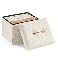 SONGMICS Small Folding Storage Ottoman 12.2 x 16.1 x 12.2 Inches Deals