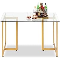 FurnitureR Tempered Glass Dining 47 inches Dinner Table Deals