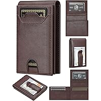Furid Men's Magnetic Closure Leather Slim Bifold Wallet