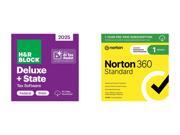 Deals on H&R Block Tax Software Deluxe + State 2025 + Norton 360 2026 Digital