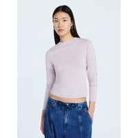 Scoop Womens Stretch Cotton Blend Crewneck Tee w/Long Sleeves Deals