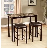 Roundhill Furniture Brando 3-Piece Counter Height Breakfast Set Deals