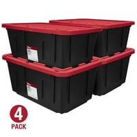 4pk Hyper Tough 27 Gallon Plastic Storage Container w/Snap-On Lid Deals