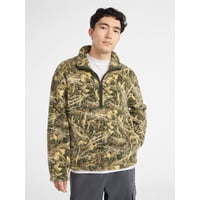 No Boundaries Mens Faux Shearling Quarter Zip Pullover Deals