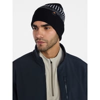 Ozark Trail Mens Vertical Stripe Beanie Black Soot Deals