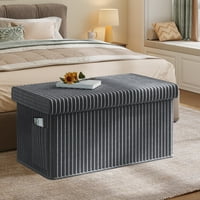 Pinmoco 30-in Folding Storage Ottoman Bench with Side Pocket Deals