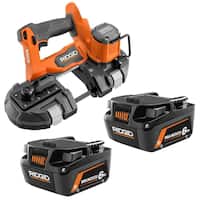 RIDGID 18V 6.0 Ah MAX Output Li-Ion Batteries 2pk w/Band Saw Deals