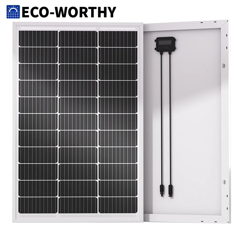 ECO-WORTHY 100W Solar Panel 18V Monocrystalline Solar Panel Deals