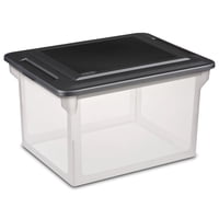 Sterilite File Box, Clear Plastic Bin with Black Lid Deals