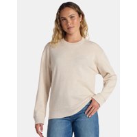 Time and Tru Womens and Womens Plus French Terry Crewneck Sweatshirt Deals