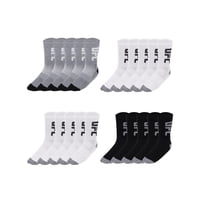 20-Pair UFC Mens Lightweight Crew Socks with Leg Logo Deals