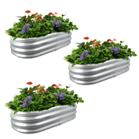 Tramull 3-Pack 4x2x1FT Galvanized Raised Garden Bed Kits Deals